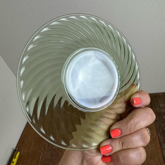 Depression Era Green Vaseline Uranium Swirl saucer and tea cup set - Picture 8 of 11